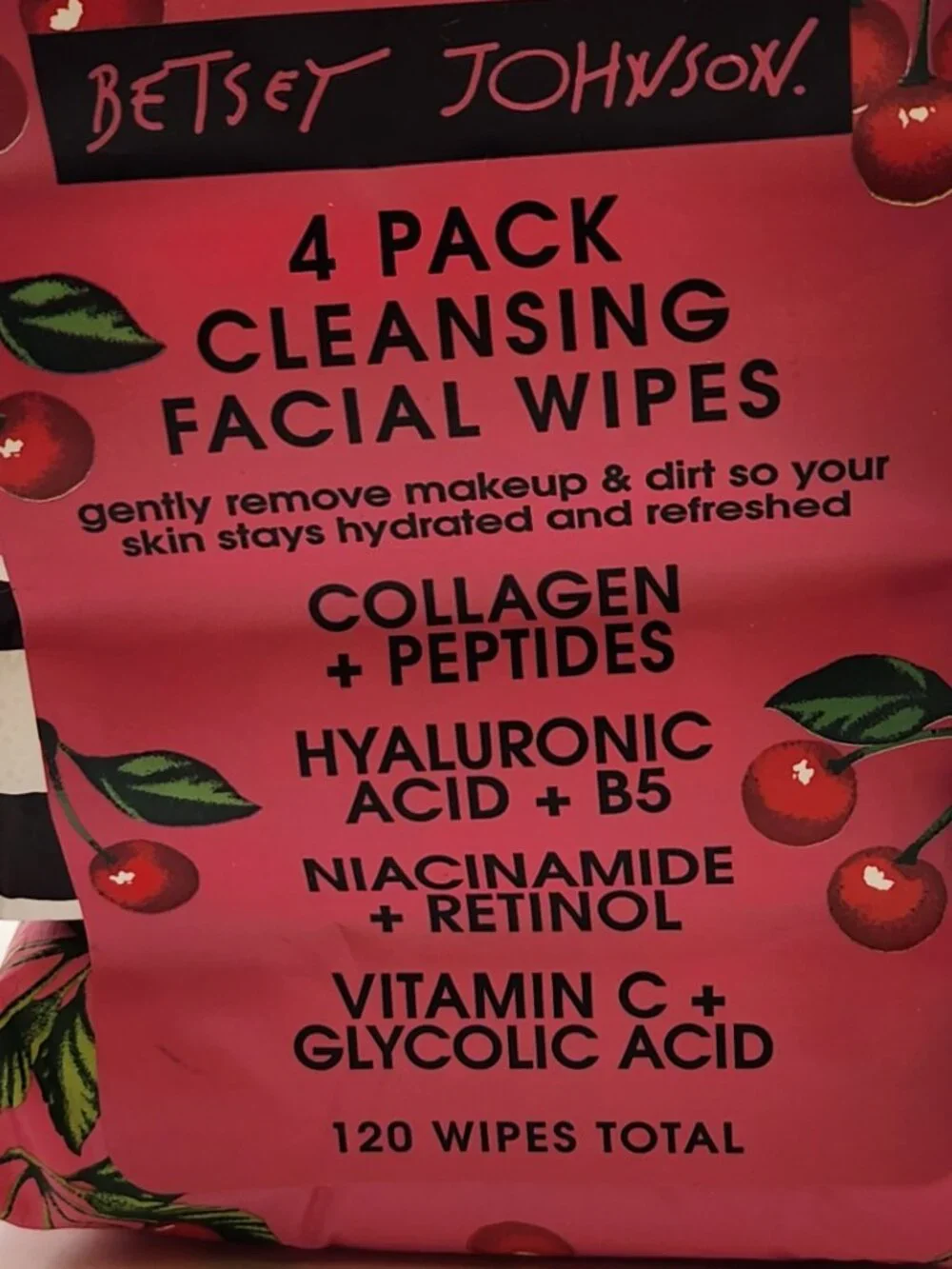 Betsey Johnson 4 pack Cleansing Facial Wipes NEW